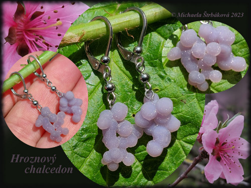 Náušnice s hroznovým chalcedonem + video — foto 1