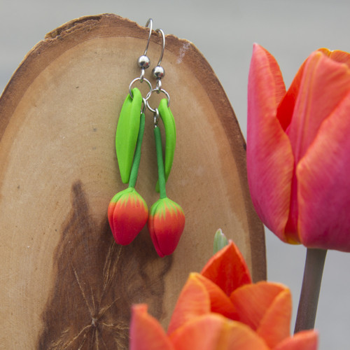 Náušnice - červené tulipány VI. — foto 1