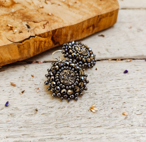 Druzy earrings n.19 - vyšívané náušnice