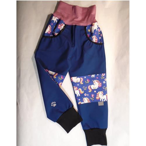 Dět. letní softshell. kalhoty JEDNOROŽEC 2 + TPU