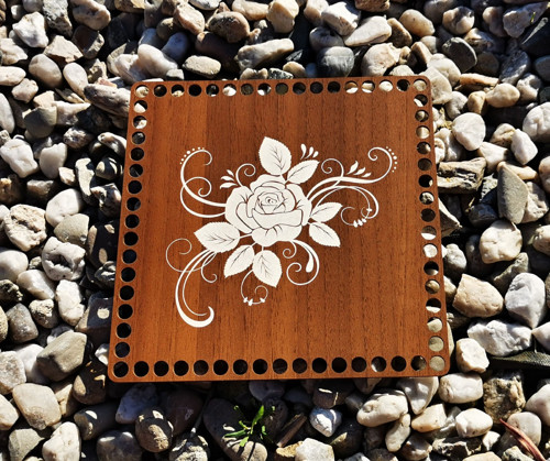 Dno / víko pro háčkovaný košík - růže 20 x 20cm