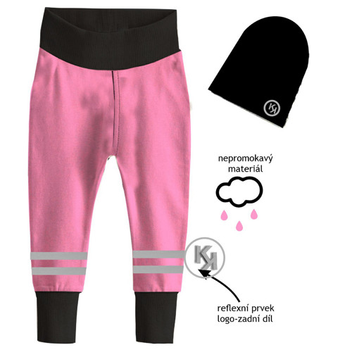 Softshellové kalhoty BASIC-růžové-čepice zdarma