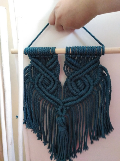 Macramé tmavý tyrkys se střapcem