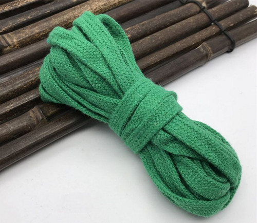Šňůra plochá šíře 10 mm (1m) - zelená