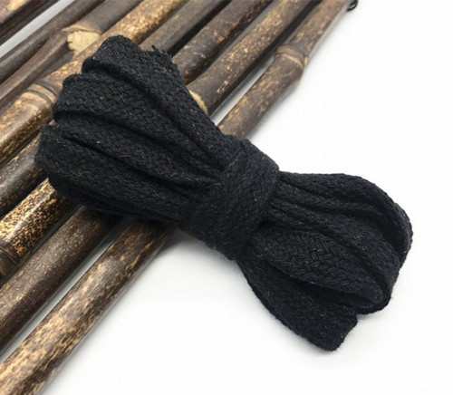 Šňůra plochá šíře 10 mm (1m) - černá