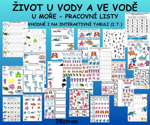 ŽIVOT U VODY A VE VODĚ (MOŘE) - Pracovní listy