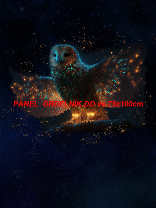 Bavlněný panel sova 19x25 cm - skladem — foto 1