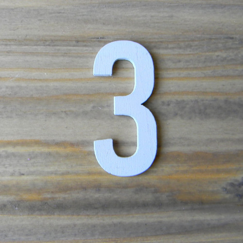 Dřevěná číslice TROJKA- 4cm