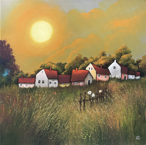 Zapadá slunéčko - 40x40cm — foto 1