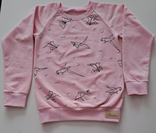Dívčí mikina - Pink origami - vel.146
