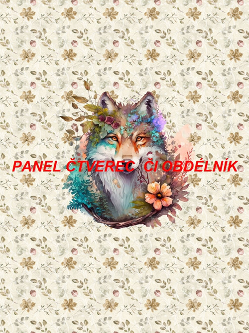 Bavlněný panel vlk 7x10 cm - skladem — foto 1