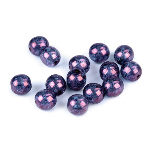 Skleněné kuličky praskané modrofialové 8mm, 8ks