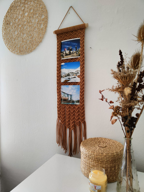 Macramé rámeček Karamelová hnědá — foto 1