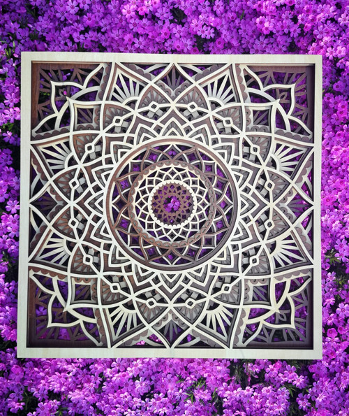 Obraz na zeď - mandala vrstvená - čtverec