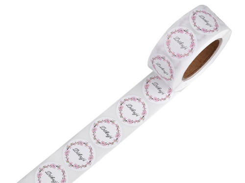Papírové samolepky 25 mm (50ks) - růžové