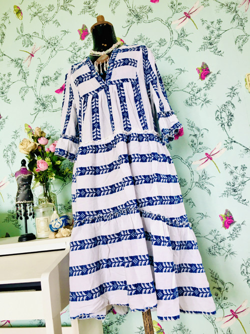 Šaty boho modrobílé — foto 1