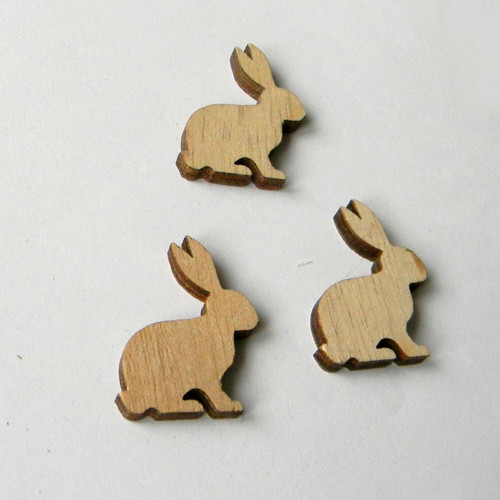 Dřevěný výřez - zajíček - /3,3cm/ - bal.3ks
