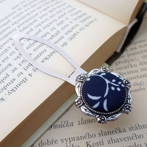 Buttonková záložka Z modrotisku *na objednávku