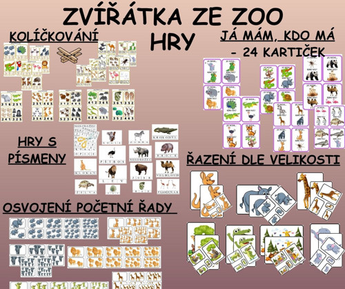 ZVÍŘÁTKA ZE ZOO - Didaktické hry (sada her)