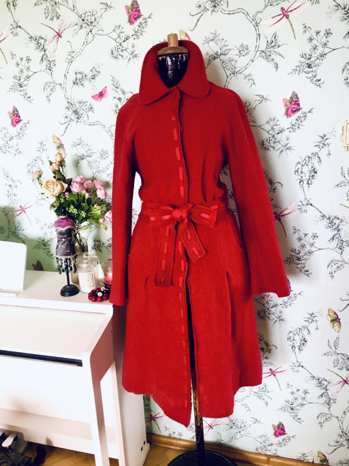 Kabát vlněný raritní red — foto 1