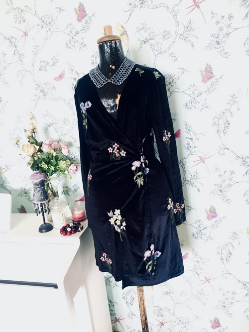 Šaty vintage zavinovací, herbář — foto 1