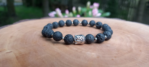 Pánský náramek láva a buddha