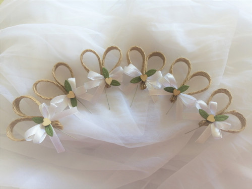 Vývazek - jutové srdíčko