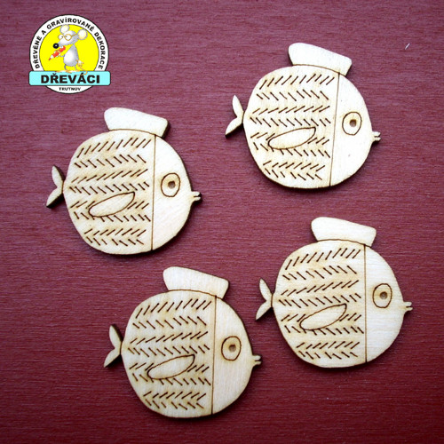 Motiv na brožku - RYBKA 3 x 2,8 cm KV0270 H