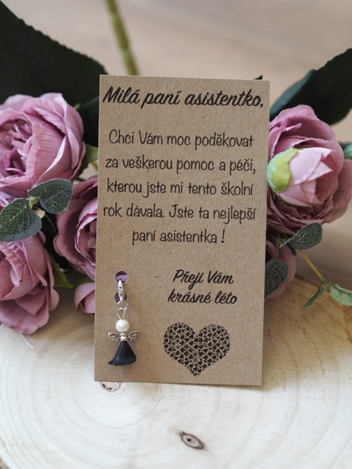Dárková karta - Přívěšek pro paní asistentku/černý
