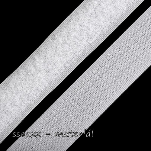 Suchý zip ~ háček + plyš ~ 20 mm ~ bílý