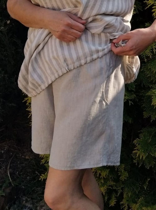 Lněné šortky s kapsami — foto 1