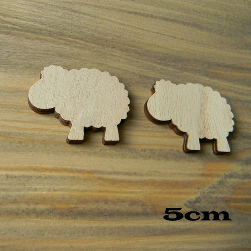 Ovečka-dřevěný výřez - 5 cm x 4 cm