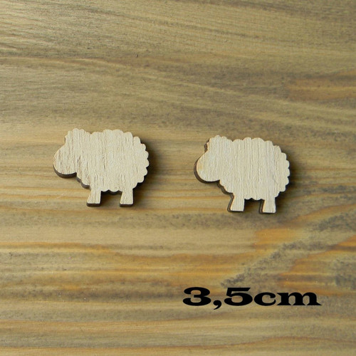 Ovečka-dřevěný výřez - 3,5 cm x 3 cm