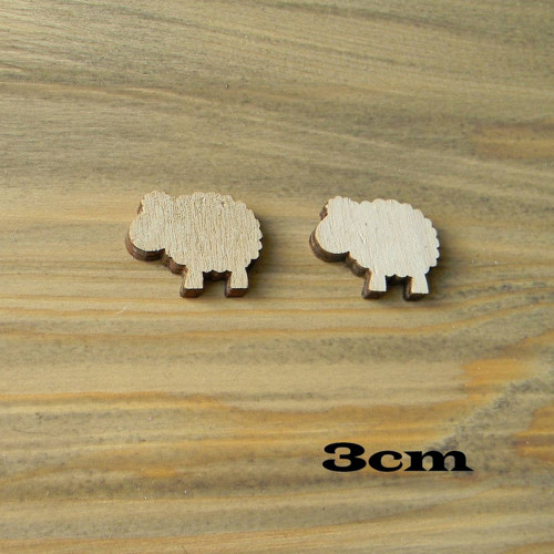 Ovečka-dřevěný výřez - 3 cm x 2,5 cm
