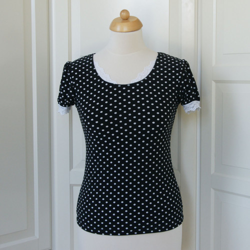 VINTAGE DOTS... tričko s krajkou