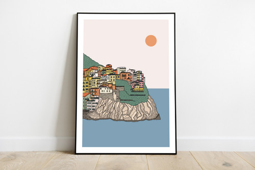 Plakát Itálie Cinque Terre A5