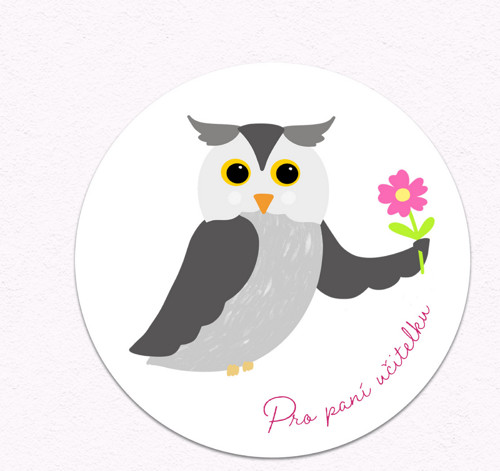 Samolepky se sovičkou pro paní učitelku