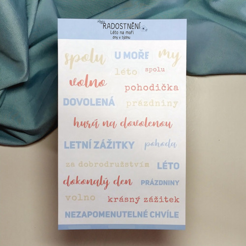Textové samolepky - Léto na moři