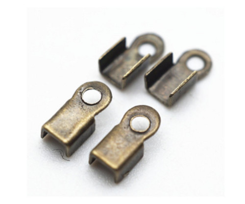 100pcs Antique Cooper barevné popruhy Crimp End