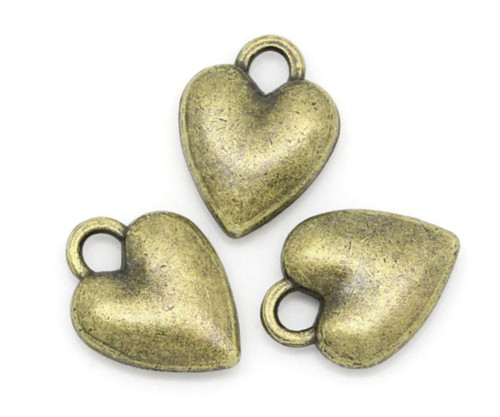 6 ks Antické bronzové barvy Vintage Valentine