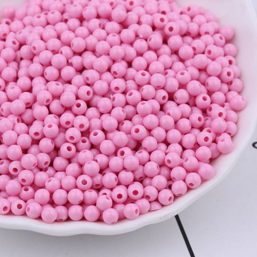 Plastové korálky 4 mm (20g) - růžová