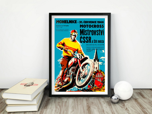 Vintage plakát Motocross Mistrovství ČSSR 1966