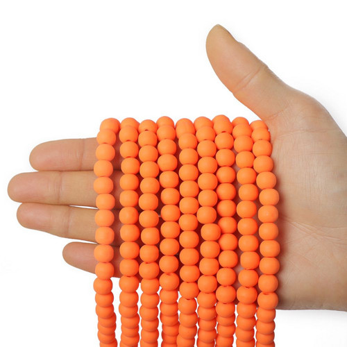 18 ks Oranžové kroužky Round Round Polymer Clay