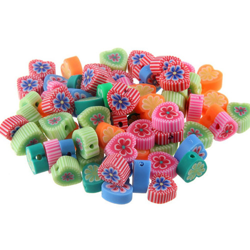 16 ks Mix Barvy srdce Beads Polymer hlíny Beads