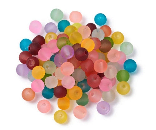 20ks Frosted Crystal Mix Barvy Módní Beads Kulaté