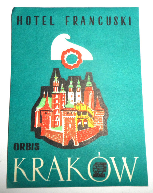 NÁLEPKA • Hotel Francuski, Kraków, Orbis / Polsko