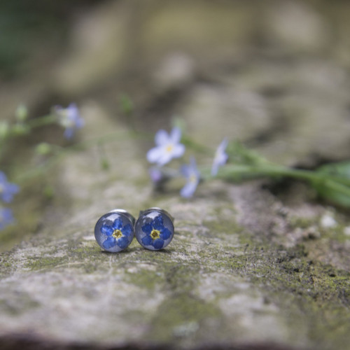 Pomněnkové mini náušnice 6 mm — foto 1