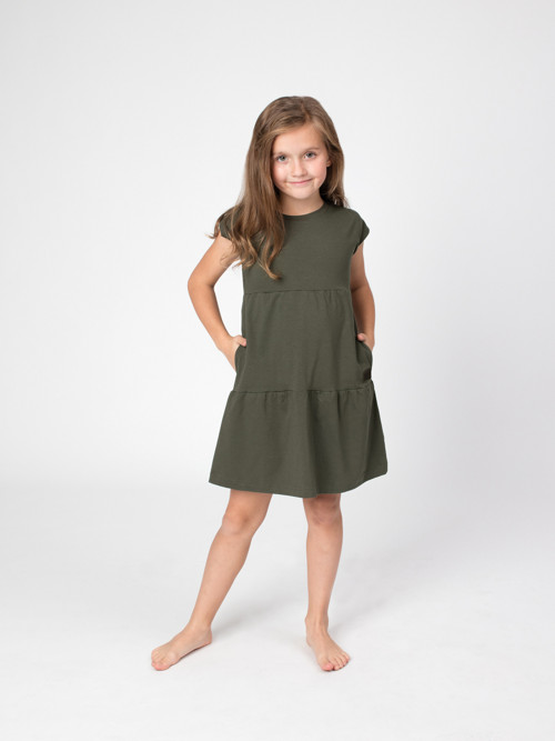 Drexiss dětské letní šaty SOFIE DARK KHAKI