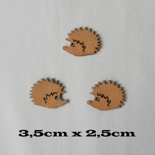 Ježko-dřevěný výřez - 3,5cm x 2,5cm