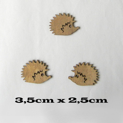 Ježko-dřevěný výřez - 3,5cm x 2,5cm